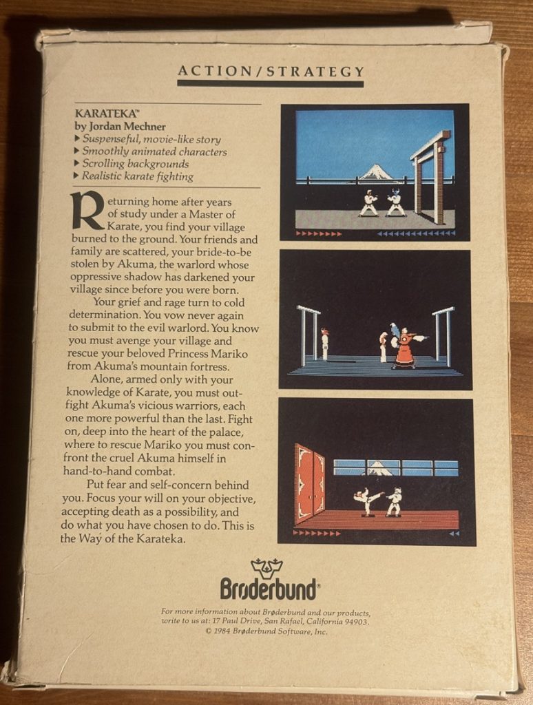 Karateka box back