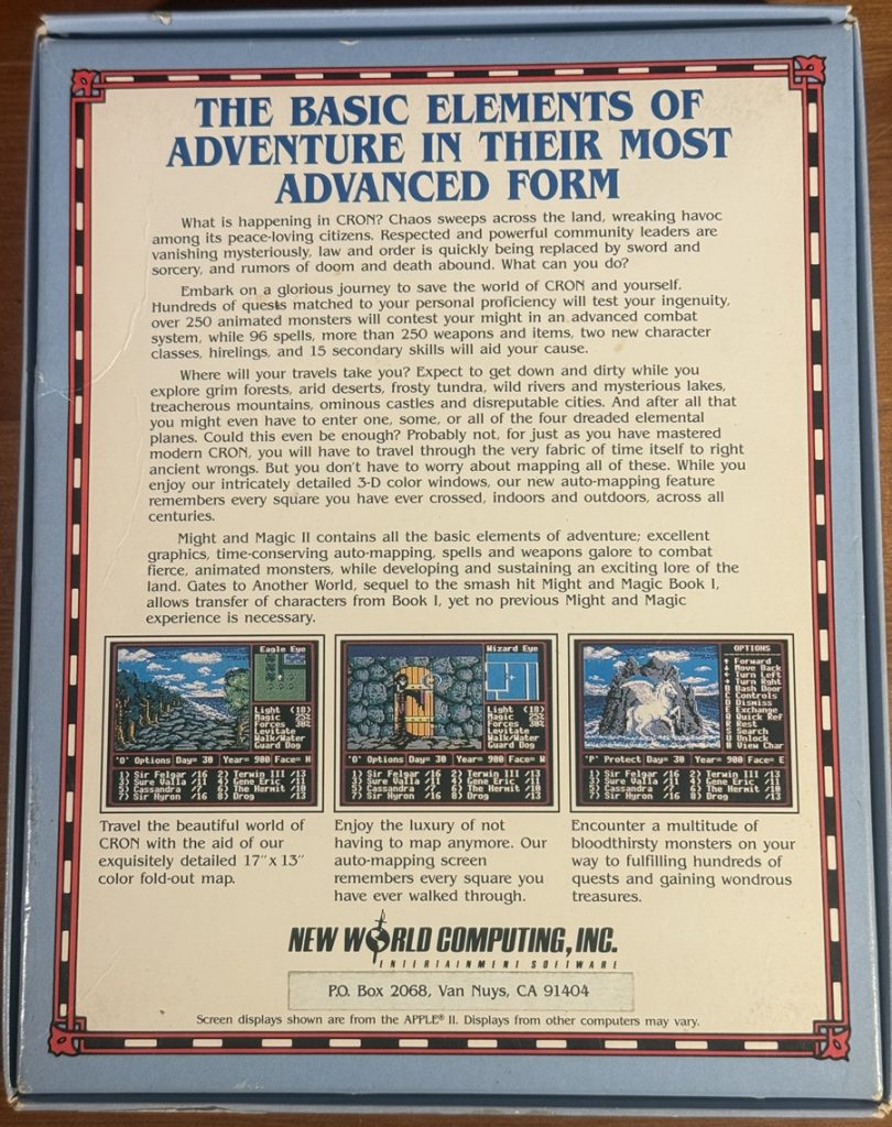 Might and Magic - Gates to Another World Box Back